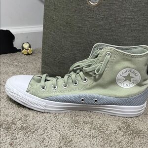 Converse High-Top Sneakers in Green and Gray
